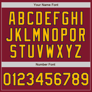 Custom Crimson Navy-Gold Bomber Varsity Letterman Zipper Jacket