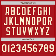 Custom Red Cream Bomber Full-Snap Varsity Letterman Split Fashion Jacket