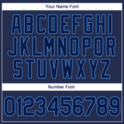 Custom Navy Navy-Powder Blue Authentic Throwback Rib-Knit Baseball Jersey Shirt