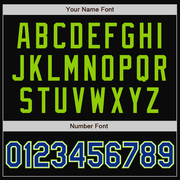 Custom Black Neon Green Pinstripe Royal-White Bomber Full-Snap Varsity Letterman Jacket