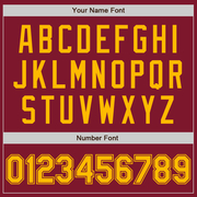 Custom Crimson Gold Bomber Varsity Letterman Zipper Jacket