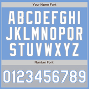 Custom Light Blue White-Gray Bomber Varsity Letterman Two Tone Zipper Jacket