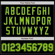 Custom Black Neon Green Bomber Varsity Letterman Zipper Jacket