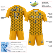 Custom Gold Black-White Geometric Shape Sublimation Volleyball Uniform Jersey