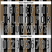 Custom Black Old Gold-White Geometric Shape Sublimation Volleyball Uniform Jersey