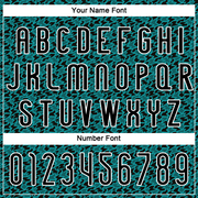 Custom Teal Black-White Geometric Shape Sublimation Volleyball Uniform Jersey