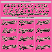 Custom Pink Black-Cream Bomber Full-Snap Varsity Letterman Jacket