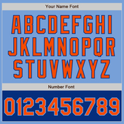 Custom Light Blue Orange-Royal Bomber Varsity Letterman Two Tone Zipper Jacket