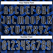 Custom Thunder Blue Black-White Geometric Shape Sublimation Volleyball Uniform Jersey