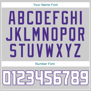 Custom Gray White-Purple Authentic Throwback Rib-Knit Baseball Jersey Shirt