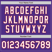 Custom Purple White-Red Bomber Full-Snap Varsity Letterman Jacket