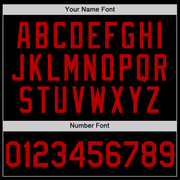 Custom Black Red Bomber Full-Snap Varsity Letterman Two Tone Hoodie Jacket