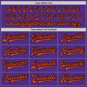 Custom Purple Orange-Black Bomber Full-Snap Varsity Letterman Jacket