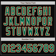 Custom Black Kelly Green-Orange Bomber Full-Snap Varsity Letterman Two Tone Jacket