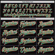 Custom Black Orange Pinstripe Kelly Green-White Bomber Full-Snap Varsity Letterman Jacket