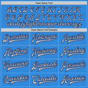 Custom Powder Blue Gray-Navy Bomber Full-Snap Varsity Letterman Jacket