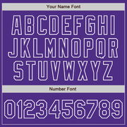 Custom White Purple Bomber Full-Snap Varsity Letterman Split Fashion Jacket