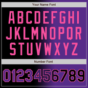 Custom Black Purple-Pink Bomber Full-Snap Varsity Letterman Gradient Fashion Jacket