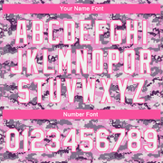 Custom Camo White-Pink 3D Bomber Full-Snap Varsity Letterman Salute To Service Jacket