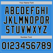 Custom Powder Blue Black-Cream Bomber Full-Snap Varsity Letterman Jacket