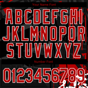 Custom Graffiti Pattern Red-Black Dark Abstract Urban Street Art 3D Bomber Full-Snap Varsity Letterman Jacket