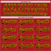 Custom Red Black-Gold Bomber Full-Snap Varsity Letterman Jacket