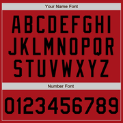 Custom Red Black Bomber Full-Snap Varsity Letterman Two Tone Jacket