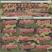 Custom Camo Maroon-Cream Bomber Full-Snap Varsity Letterman Salute To Service Jacket