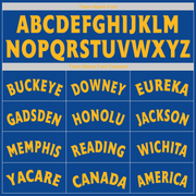 Custom Royal Gold-White Authentic Throwback Rib-Knit Baseball Jersey Shirt