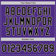 Custom Purple Black-Cream Bomber Full-Snap Varsity Letterman Two Tone Jacket