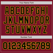 Custom Crimson Black-Gold Bomber Full-Snap Varsity Letterman Jacket