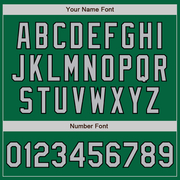 Custom Kelly Green Gray-Black Bomber Full-Snap Varsity Letterman Two Tone Jacket