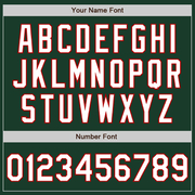 Custom Green White-Red Bomber Full-Snap Varsity Letterman Two Tone Jacket