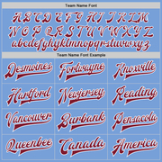 Custom Light Blue Crimson-White Bomber Full-Snap Varsity Letterman Two Tone Jacket