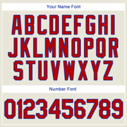 Custom Cream Red-Royal Authentic Throwback Rib-Knit Baseball Jersey Shirt