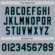 Custom Gray Black-Teal Bomber Varsity Letterman Zipper Jacket