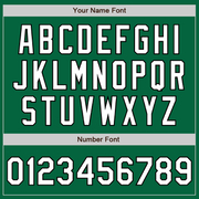 Custom Kelly Green White-Black Bomber Full-Snap Varsity Letterman Two Tone Jacket