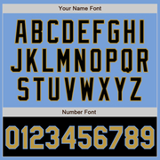 Custom Light Blue Old Gold-Black Bomber Varsity Letterman Two Tone Zipper Jacket