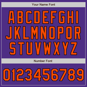 Custom Purple Orange-Black Bomber Full-Snap Varsity Letterman Two Tone Jacket