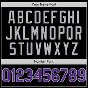 Custom Black Purple-Gray Bomber Full-Snap Varsity Letterman Two Tone Hoodie Jacket