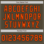 Custom Olive Orange-Black Bomber Full-Snap Varsity Letterman Two Tone Salute To Service Jacket