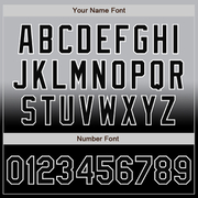 Custom Gray Black-White Bomber Full-Snap Varsity Letterman Fade Fashion Jacket