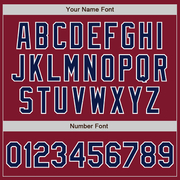 Custom Crimson Navy-White Bomber Varsity Letterman Zipper Jacket