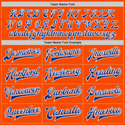 Custom Orange Royal-White Bomber Full-Snap Varsity Letterman Two Tone Jacket