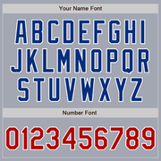 Custom Gray Red-Royal Bomber Varsity Letterman Zipper Jacket