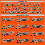 Custom Orange Black-White Bomber Full-Snap Varsity Letterman Jacket