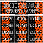 Custom Black Orange-White Geometric Shape Sublimation Volleyball Uniform Jersey