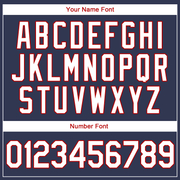 Custom Navy White-Red Authentic Throwback Rib-Knit Baseball Jersey Shirt