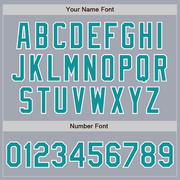 Custom Gray Teal-White Bomber Varsity Letterman Zipper Jacket