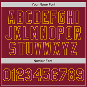 Custom Crimson Gold Bomber Varsity Letterman Zipper Jacket